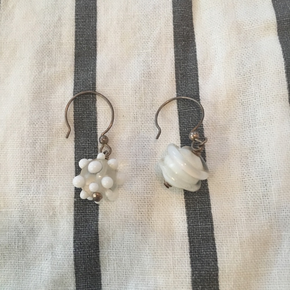 Sterling silver and handmade glass bead earrings